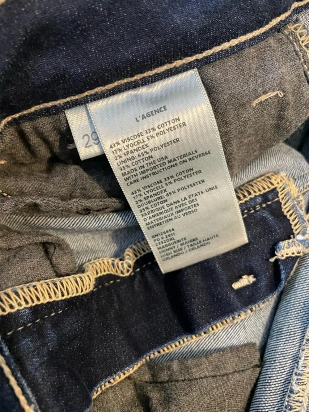 L'AGENCE Dark Blue High-Rise Skinny Jeans - Picture 5 of 9